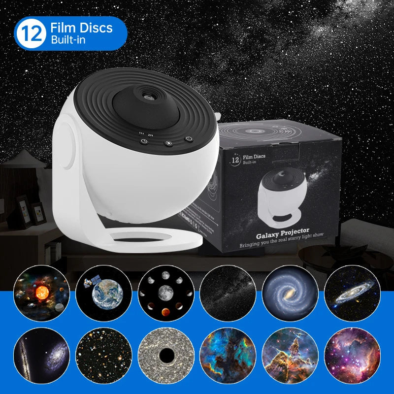 360° Rotate Galaxy Projector Night Light - Starry Sky Planetarium Lamp for Kids Bedroom