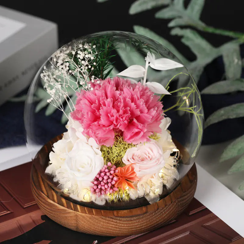 Glass Cover Dried Flower Ornament Gift