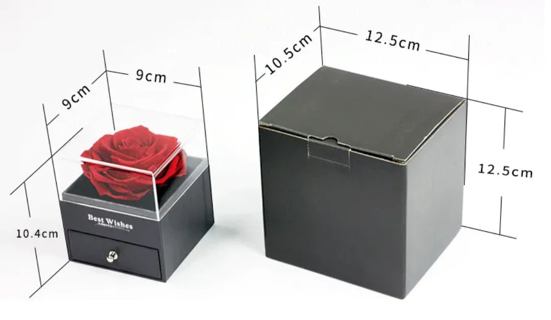Preserved Rose Jewelry Box With Necklace