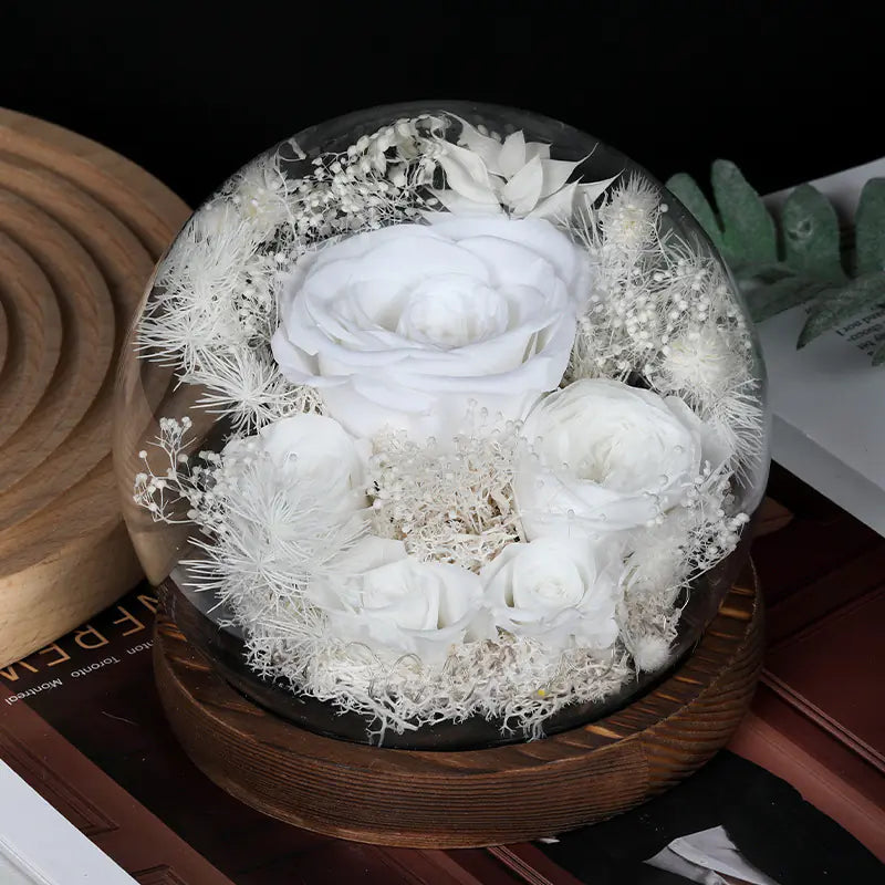 Glass Cover Dried Flower Ornament Gift