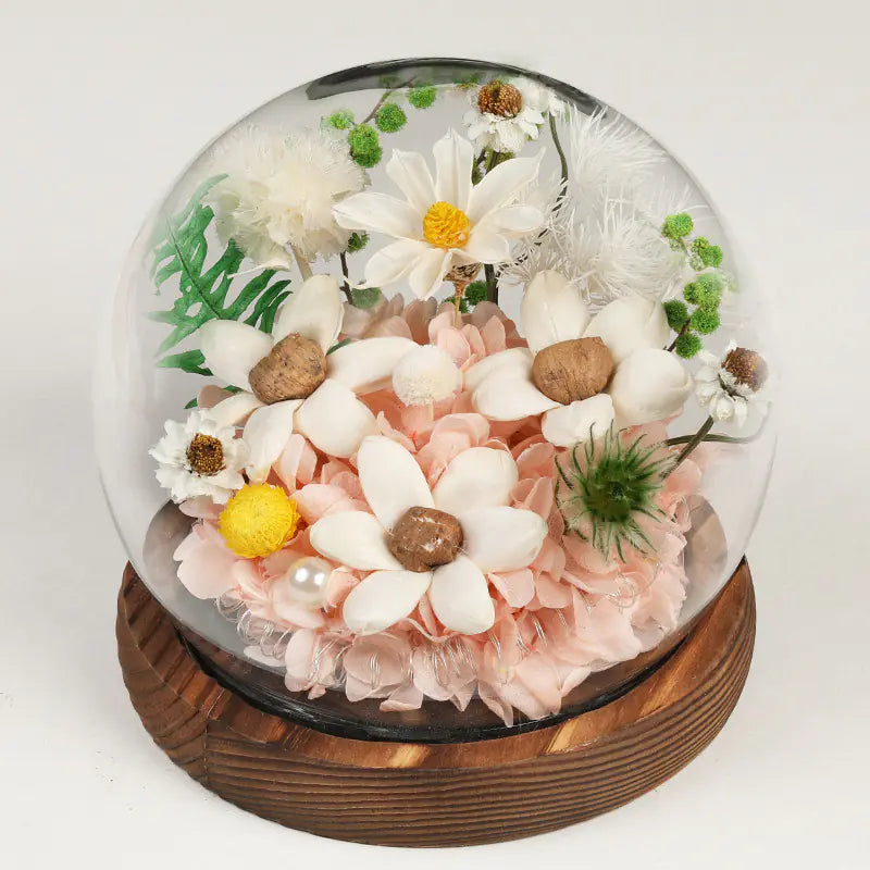 Glass Cover Dried Flower Ornament Gift