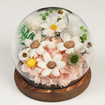 Glass Cover Dried Flower Ornament Gift