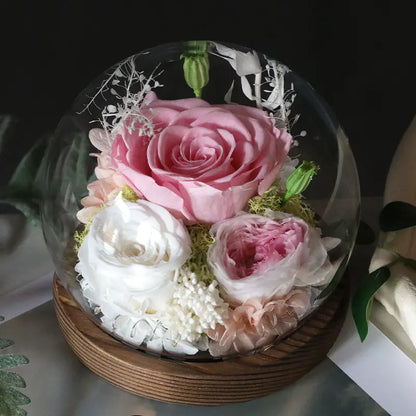 Glass Cover Dried Flower Ornament Gift
