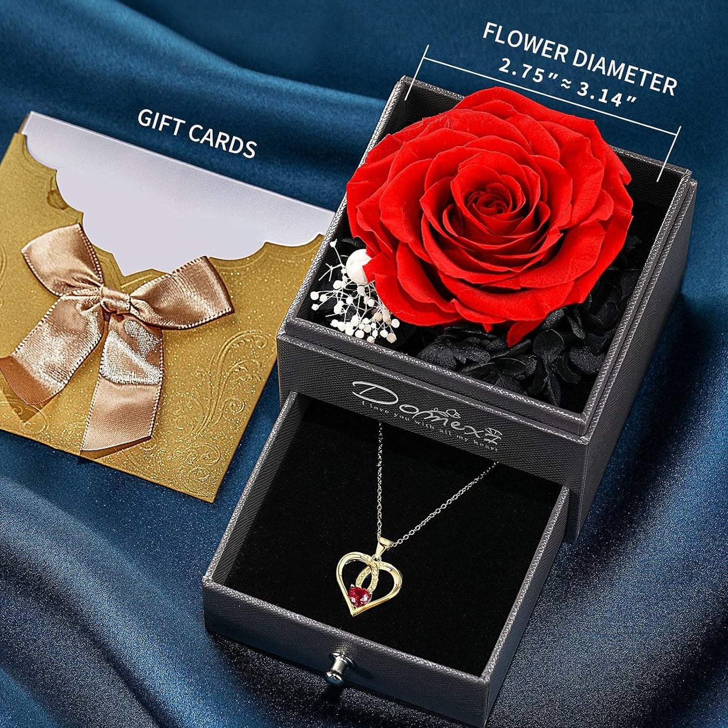 Preserved Real Rose with Eternal Love Necklace - Premium Necklace - Just $165.01! Shop now at Hot Trends Online